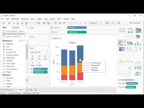 2) Interactive Charts (Tooltips) with Tableau