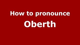 How to pronounce Oberth