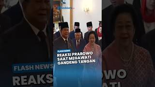 Momen Kebersamaan Prabowo dan Megawati, Ini Reaksi RI 1 saat Ketum PDIP Gandeng Tangannya