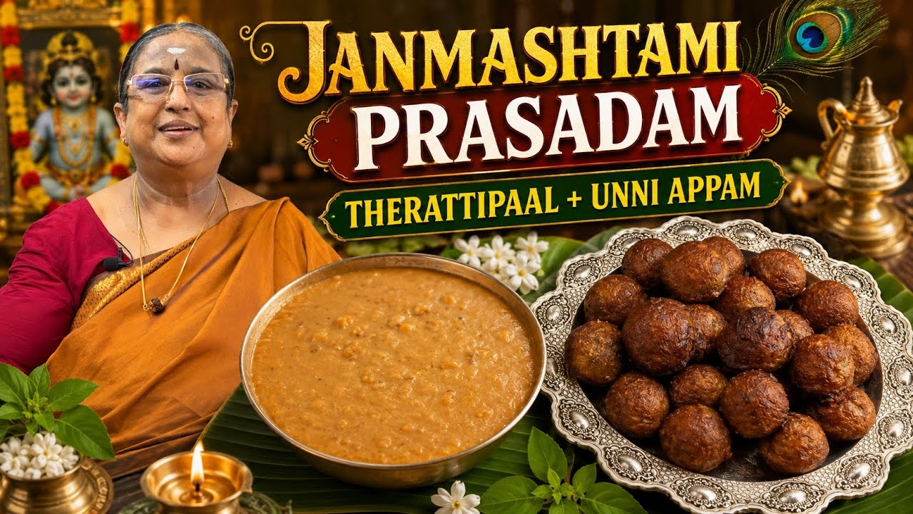 ஜன்மாஷ்டமி பிரசாதம் 🙏🦚 | Therattipaal & Unni Appam | Krishna Jayanthi Special | Yogambal's Tamil
