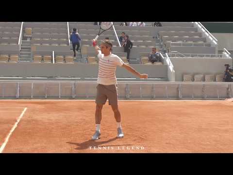 Roland-Garros 2019 : Federer - Schwartzman practice (Court level view from every angles)