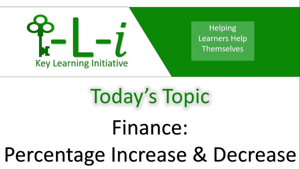 Increase and Decrease in a Percentage - Finance