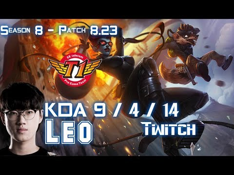 SKT T1 Leo TWITCH vs SIVIR ADC - Patch 8.23 KR Ranked