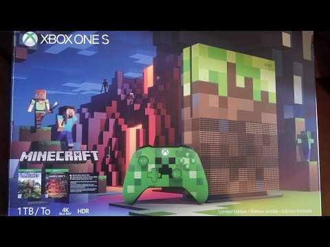 Opening Unboxing Xbox One S Minecraft Limited Edition 1tb Console System - Microsoft