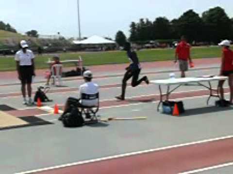 Stevens Dorcelus in action in  long jump