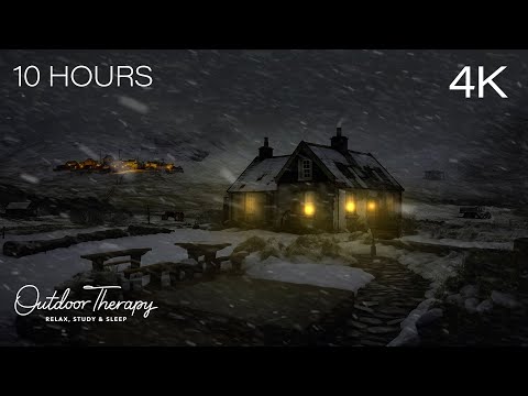 SCOTTISH HIGHLANDS BLIZZARD | Howling Wind & Blowing Snow for Relaxation | Sleeping | 10 HOURS