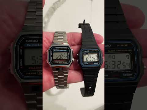 Can’t decide?! Casio A-168 and F-91W side by side comparison! #shorts #watches #trending