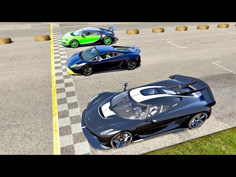Koenigsegg Jesko with Jet Engine vs Bugatti Nos vs Lamborghini Gallardo 8000 HP - Nardo Speed Ring