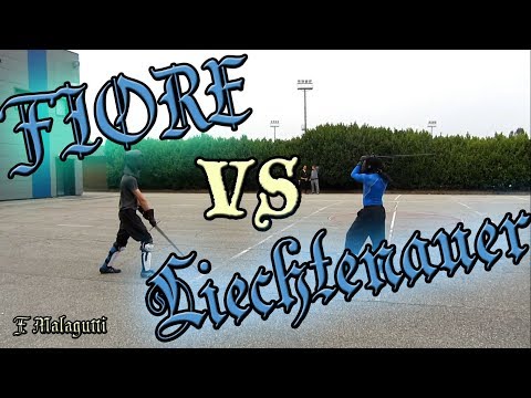 Fiore vs Liechtenauer - F. Malagutti vs Keith Farrell - Minimal gear Sparring
