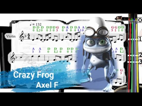 Crazy Frog | Axel F | Violin SHEET MUSIC [With Fingerings] [Level 5]