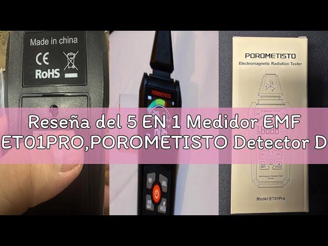 Vídeo relacionado con 5 EN 1 Medidor EMF ET01PRO,POROMETISTO Detector De Radiación De Campo Electromagnético,Detector EF/MF/RF que Mide Temperatura y Humedad (30MHz-8GHz),Ideal para Casa, Ghost,CazaFantasmas