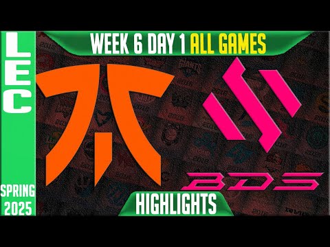 FNC vs BDS Highlights ALL GAMES | LEC Spring Split W6D1 2025 | Fnatic vs Team BDS