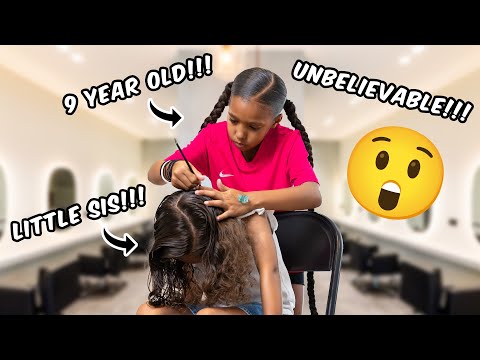 9 YR OLD PUTS EXTENSIONS INTO LITTLE SISTERS HAIR ALL BY HERSELF!!! 💆🏽‍♀️💕