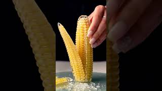 glass corn cutting ASMR video
