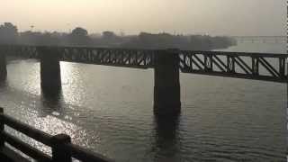 preview picture of video 'Train journey on Rajamundry bridge on Godavari River'