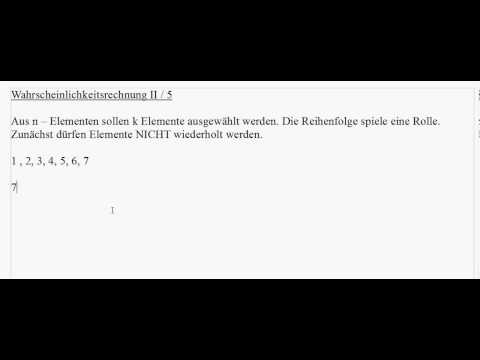 Wahrscheinlichkeitsrechnung Variation ohne Wiederholung
