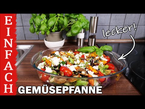 Gemüsepfanne mit Schafskäse schnell und einfach zubereitet