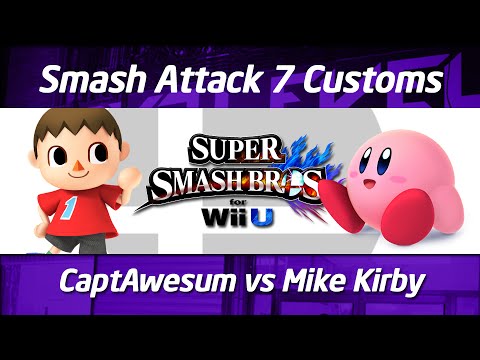 Smash Attack 7 - SSB4 Customs 1v1 -  CaptAwesum (Villager) vs Ho3K Mike Kirby (Kirby)