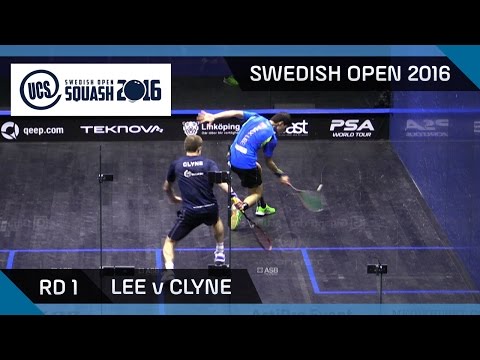 Squash: Lee v Clyne - UCS Swedish Open 2016 - Rd 1 Highlights