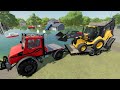 Saving flooded city with Backhoe and rescue truck | Farming Simulator 22