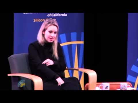 Elizabeth Holmes of Theranos accidentally using her real voice