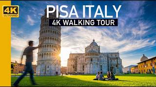 Pisa, Italy - Station to Leaning Tower 4K walking Tour | Captions - No Talking