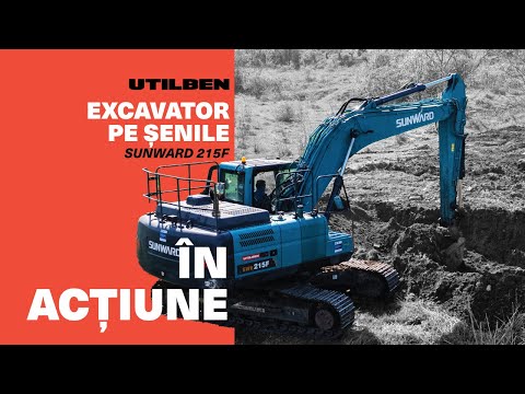 Excavatorul Sunward SWE 215F in plina actiune
