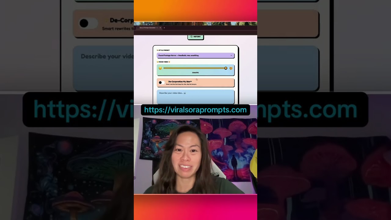 Free AI tool to generate viral-ready Sora 2 prompts, just choose some premade options then copy past
