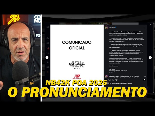 ORGANIZAÇÃO da New Balance 42K se PRONUNCIA