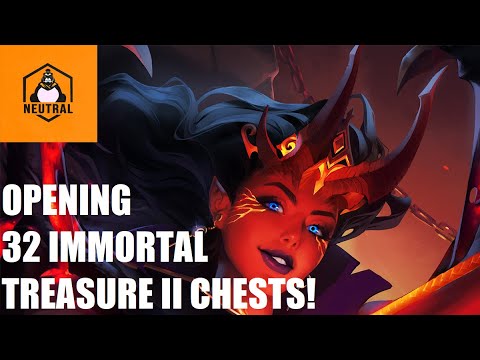 Dota 2 - Opening 32 Immortal Treasure II Chests! Really Lucky Finds!