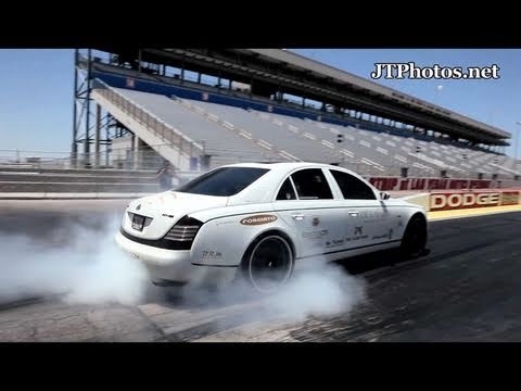 Maybach Burnout at the Drag Strip
