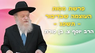 פרשת מטות - העוצמה שבדיבור!  | הרב יוסף צ. בן פורת