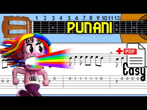 6ix9ine - PUNANI Guitar Tab