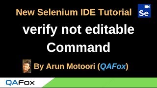 New Selenium IDE - Part 45 - verify not editable Command