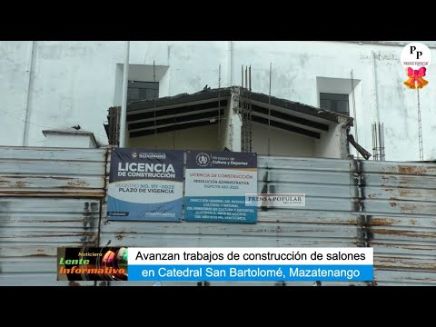 Avanzan trabajos de construcción de salones en catedral de Mazatenango