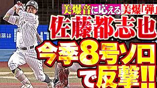 【美爆音に応える“美爆弾”】佐藤都志也『快音響かせ右中間へ!! キャリアハイに並ぶ今季8号ソロで反撃!!』