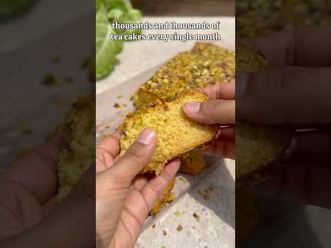 Eggless Super Soft Kesar & Pista Tea Cake