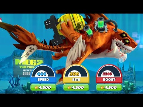 Meltdown Shark Upgrade Speed,Bite and Boost!! Hungry Shark World Full Gameplay HD