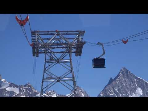 30/6/2019 Risalita integrale funivia Leitner 3s "Trockener steg" a Zermatt.