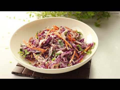 Purple Cabbage Coleslaw recipe | 28 Days Salad Challenge #Salad - 4