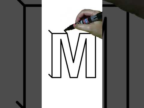 HOW TO DRAW 3D LETTER M