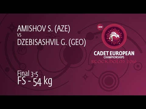 BRONZE FS - 54 kg: S. AMISHOV (AZE) df. G. DZEBISASHVIL (GEO), 6-4