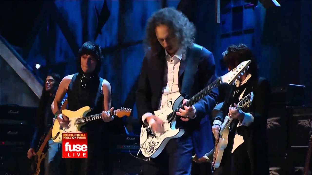 Metallica Jeff Beck Jimmy Page Rock and Roll Hall of Fame Ceremony 2009 - YouTube