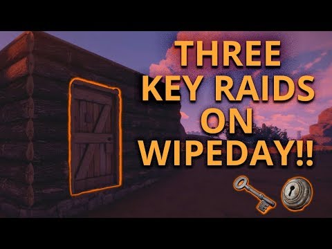 THREE SOLO KEY RAIDS ON WIPE DAY! - Rust Survival
