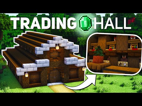 Minecraft: Aesthetic Villager Trading Hall Tutorial (how to build 1.17)