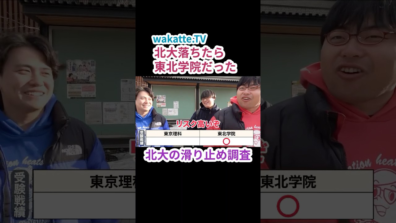 滑り止めは東北学院 １本！？【wakatte.TV 切り抜き】