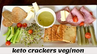 Keto Crackers Vegan and Non Vegan | Crunchy keto crackers | Keto recipes