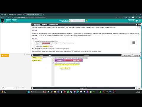 Code.org - CS Discoveries - Unit 3: Interactive Animations & Games: Lesson 8: Level 2