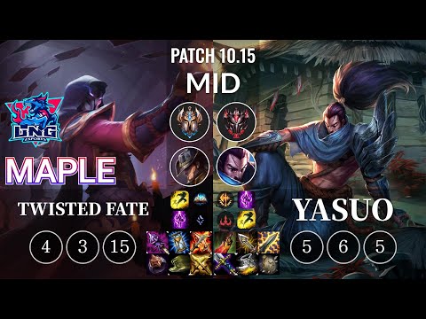 LNG Maple Twisted Fate vs Yasuo Mid - KR Patch 10.15