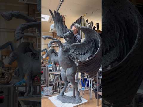 Huge New Sculpture! #pegasus #art #sculptor #sculpture #artist #youtubeartist